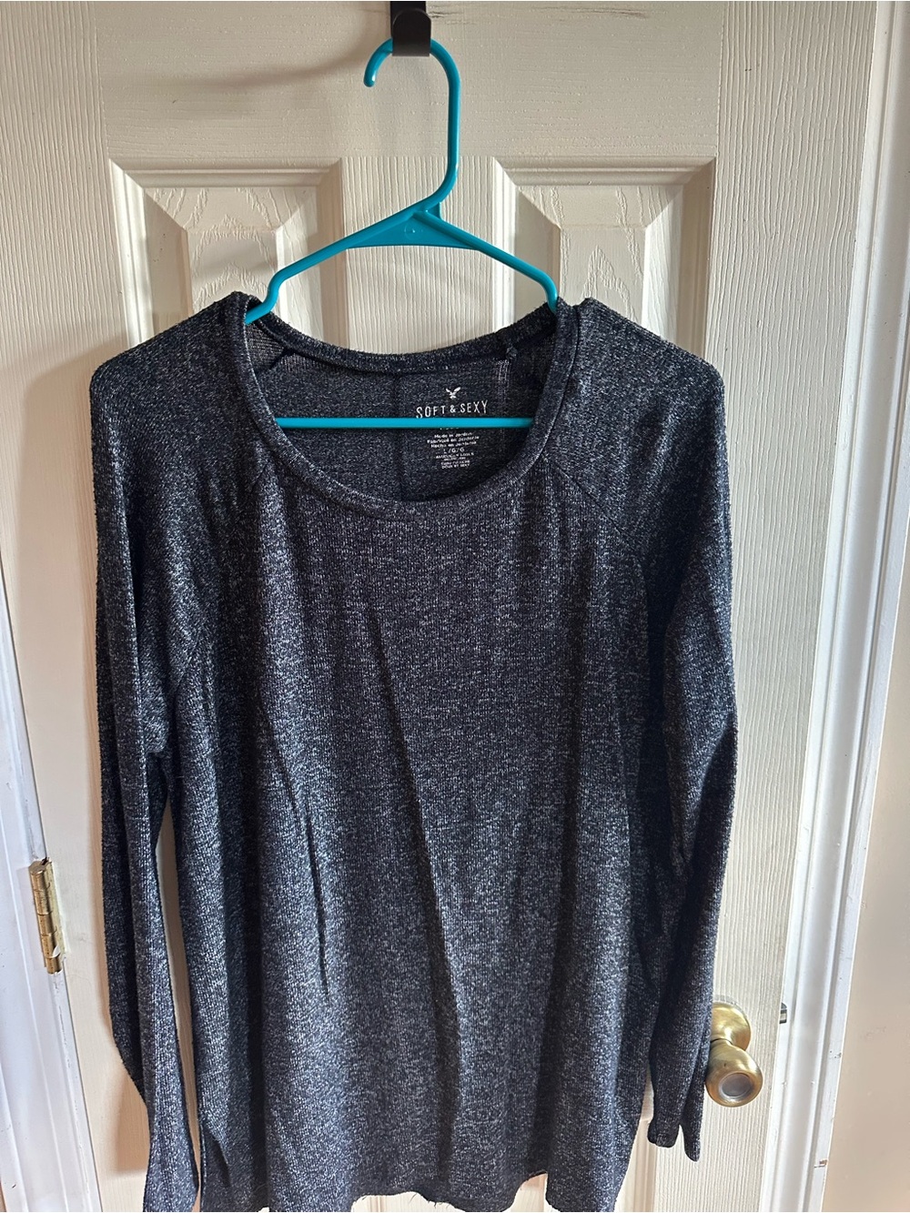 American Eagle Outfitters Soft & Sexy Long Sleeve Top - Charcoal